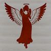 An ornate, graphic design representation of an angel character, ideal for cutting machines or digital design.