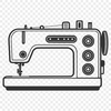 Illustration of a sewing machine for crafting and DIY projects.