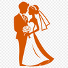 Free Vector Art for Your Special Day SVG illustration of a wedding scene with bride and groom, suitable for vector art designs.