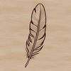 A detailed illustration of a feather in vector format, suitable for use in graphic design projects.