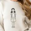 SVG Vector Art Girl Design Young girl illustration in vector format for digital design.