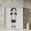 Customizable Vector Female Template Young female character designed as vector art for custom cutting machines.