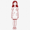 Digital Girl Silhouette A young female figure in a digital illustration style, suitable for vector-based applications.