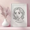 Beautiful Women Illustrations for Crafting A detailed illustration of a woman in various poses and attire, ideal for vector design and cutting machine applications.
