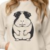 Vector graphic representation of a guinea pig with detailed facial features.
