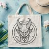 Bold Satan Icon A satanic figure depicted in bold, graphic lines suitable for digital design projects.