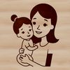 Minimalist Mom Figure Design Female figure silhouette with simple lines and minimalist style.