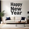 Illustrative design featuring a stylized representation of the New Year with inspirational quotes.
