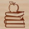 Digital Education Illustration A digital illustration of an apple book with detailed pages and cover design.