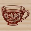 Free SVG Coffee Cup Graphic White coffee cup on a plain background.