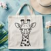 A cartoon-style illustration of a giraffe wearing glasses, suitable for vector graphics and design projects.