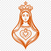 Faithful SVG Emblem A stylized illustration of the Immaculate Heart, a symbol often used in religious art and design.