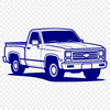 Bold Truck Illustration A stylized illustration of a pickup truck with bold lines and flat colors, suitable for vector graphics.