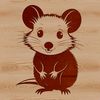 Wild Possum Illustration SVG File A detailed illustration of a wild possum in a digital format suitable for cutting machines and laser cutters.