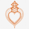 Devotional Symbol Illustration A stylized illustration of the Sacred Heart, a symbol of devotion in Christian faith.