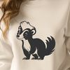 SVG Vector Art - Cute Skunk Graphic A detailed illustration of a skunk, a wild animal known for its distinctive odor.
