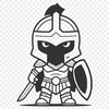 Medieval Spartan Vector Art Design A medieval warrior from ancient Sparta, depicted in a stylized vector design.