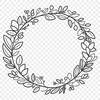 Floral Wreath SVG Template A floral wreath design made with vector shapes, suitable for cutting machines and laser cutters.