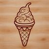 Single Scoop Delight SVG A colorful illustration of a single scoop ice cream on a cone with sprinkles.