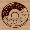 A colorful illustration of a donut with glaze and sprinkles, suitable for digital use in design projects.