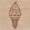 Isolated Ice Cream Cone Design An isolated vector graphic design featuring a single serving of creamy ice cream in a cone.