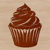 Colorful Cup Cake Design A vector graphic of a standalone dessert featuring a cake with rounded edges and toppings.
