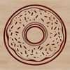 A vector illustration of a donut, suitable for printing or digital use as a template.