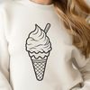 Colorful Ice Cream SVG Design A stylized illustration of an ice cream cone on a white background.