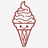 Cool Treat Vector Graphic A stylized vector graphic representation of a serving of cold dessert treat.