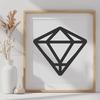 A geometric shape composed of intersecting lines and points.