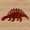 Colorful dinosaur graphic designed with precision vector graphics.