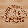 A stylized cartoon dinosaur graphic designed as clip art for digital use.