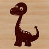 A vector graphic design featuring a large carnivorous dinosaur.