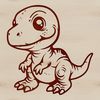 Vector Baby Dinosaur Clip Art A prehistoric baby dino in vector art style.