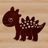Tiny T-Rex in Prehistoric Landscapes A detailed illustration of a baby dinosaur in prehistoric landscape setting.