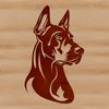 Doberman Pinscher Dog Breed Portrait Vector A detailed illustration of a Doberman Pinscher dog's head, suitable for vector design and cutting machine applications.