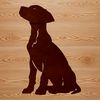 Doberman Pinscher Clip Art in SVG Format A sitting Doberman Pinscher, a popular breed of domesticated dog, depicted in vector format.