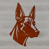 Vector Breed Portrait - Doberman Pinscher Dog An SVG representation of a Doberman Pinscher dog breed, ideal for use in digital design and printing.