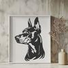 Stunning Doberman Pinscher Portrait High-quality SVG image of a Doberman Pinscher breed dog portrait.
