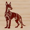 Doberman Dog Breed Illustration A stylized illustration of a Doberman Pinscher standing on its hind legs.