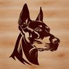 Simple Doberman Pinscher SVG Shape A Doberman Pinscher silhouette in a simple yet precise vector format, ideal for graphic designs and craft projects.