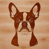 Boston Terrier Head Clip Art for Graphic Design Illustration of a Boston Terrier dog's head in vector format for graphic design and crafting.