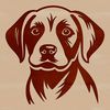 Friendly Labrador Face Illustration A high-quality digital illustration of a happy Labrador Retriever dog's head.