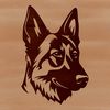 German Shepherd Dog Breed Icon A vector graphic representation of a German Shepherd breed of dog.