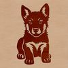 Cute Canine Companion Portrait A portrait of a German Shepherd sitting on its haunches.