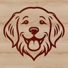 A simple line drawing of a Golden Retriever's head, suitable for personal or commercial use in various digital formats.