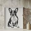 Adorable Sitting Dog Clip Art A sitting Boston Terrier dog, vector artwork suitable for personal or commercial use.