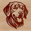 Close-Up Dog Face Artwork Vector Image A close-up illustration of a golden retriever's head, suitable for digital cutting and crafting projects.