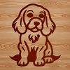 Free Vector Dog Graphic Art Illustrated vector graphic of a Cocker Spaniel sitting on a surface.