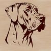 Massive Mutt Illustration A large breed dog with a distinctive head shape and muscular build.